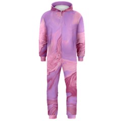 Illustration Art Pink Design Wallpaper Hooded Jumpsuit (men) by Wegoenart