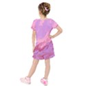 Illustration Art Pink Design Wallpaper Kids  Short Sleeve Velvet Dress View2