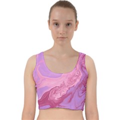 Illustration Art Pink Design Wallpaper Velvet Racer Back Crop Top by Wegoenart