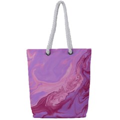 Illustration Art Pink Design Wallpaper Full Print Rope Handle Tote (small) by Wegoenart