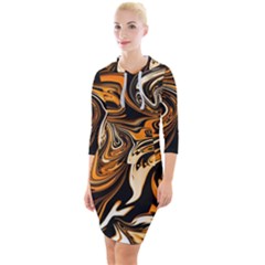 Illustration Abstract Pattern Modern Art Design Fantasy Surreal Quarter Sleeve Hood Bodycon Dress by Wegoenart