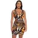 Illustration Abstract Pattern Modern Art Design Fantasy Surreal Draped Bodycon Dress View1