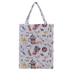 Coffee Coffeemania Caffeine Pattern Classic Tote Bag by Wegoenart