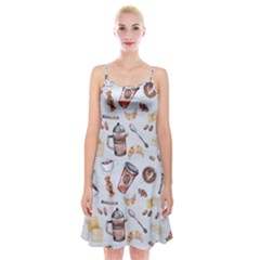 Coffee Coffeemania Caffeine Pattern Spaghetti Strap Velvet Dress by Wegoenart