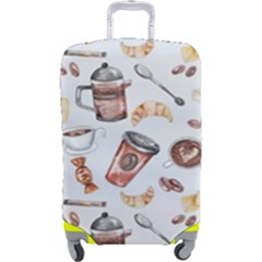 Coffee Coffeemania Caffeine Pattern Luggage Cover (large) by Wegoenart