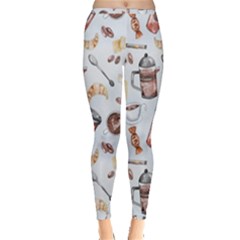 Coffee Coffeemania Caffeine Pattern Inside Out Leggings by Wegoenart