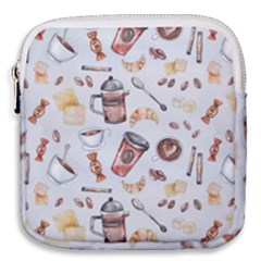 Coffee Coffeemania Caffeine Pattern Mini Square Pouch by Wegoenart