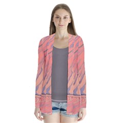 Illustration Background Light Abstract Texture Drape Collar Cardigan by Wegoenart