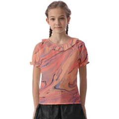 Illustration Background Light Abstract Texture Kids  Frill Chiffon Blouse by Wegoenart