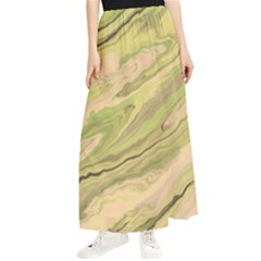 Green Pattern Texture Marble Maxi Chiffon Skirt by Wegoenart