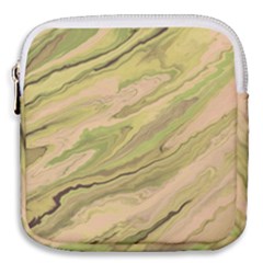 Green Pattern Texture Marble Mini Square Pouch by Wegoenart