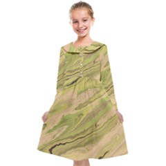 Green Pattern Texture Marble Kids  Midi Sailor Dress