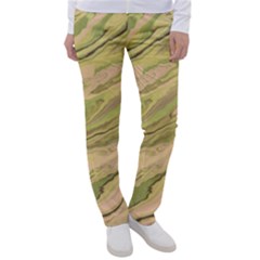 Green Pattern Texture Marble Women s Casual Pants by Wegoenart