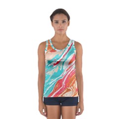 Stone Marble Texturw Pattern Sport Tank Top  by Wegoenart