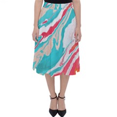 Stone Marble Texturw Pattern Classic Midi Skirt by Wegoenart