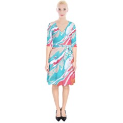 Stone Marble Texturw Pattern Wrap Up Cocktail Dress by Wegoenart