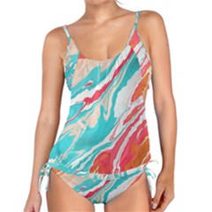 Stone Marble Texturw Pattern Tankini Set by Wegoenart