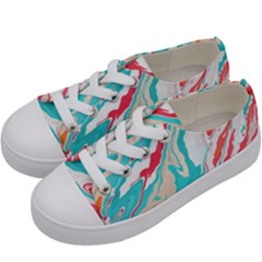 Stone Marble Texturw Pattern Kids  Low Top Canvas Sneakers by Wegoenart