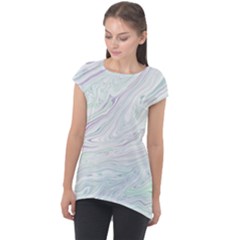 Illustration Marble Texture Marble Painting Cap Sleeve High Low Top by Wegoenart