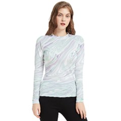 Illustration Marble Texture Marble Painting Women s Long Sleeve Rash Guard by Wegoenart