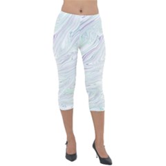 Illustration Marble Texture Marble Painting Lightweight Velour Capri Leggings  by Wegoenart