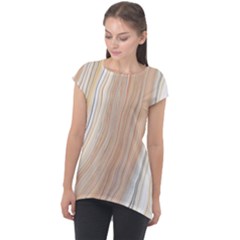 Marble Texture Marble Painting Cap Sleeve High Low Top by Wegoenart