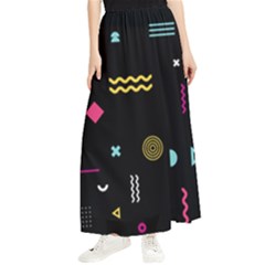 Illustration Geometric Art Colorful Shapes Maxi Chiffon Skirt by Wegoenart