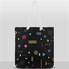 Illustration Geometric Art Colorful Shapes Full Print Rope Handle Tote (large) by Wegoenart