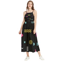 Illustration Geometric Art Colorful Shapes Boho Sleeveless Summer Dress by Wegoenart