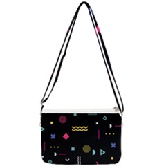 Illustration Geometric Art Colorful Shapes Double Gusset Crossbody Bag by Wegoenart