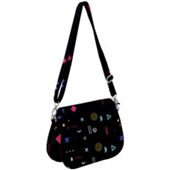 Illustration Geometric Art Colorful Shapes Saddle Handbag