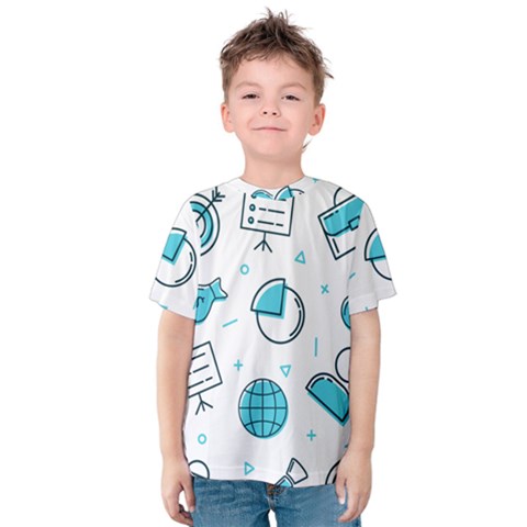 Pattern Business Graphics Seamless Kids  Cotton Tee by Wegoenart