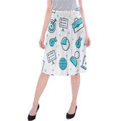 Pattern Business Graphics Seamless Midi Beach Skirt by Wegoenart