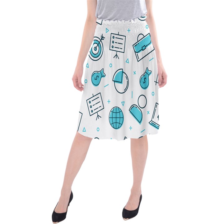 Pattern Business Graphics Seamless Midi Beach Skirt