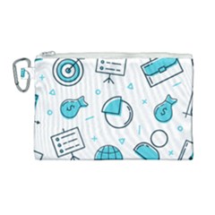 Pattern Business Graphics Seamless Canvas Cosmetic Bag (large) by Wegoenart