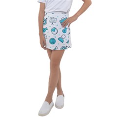 Pattern Business Graphics Seamless Kids  Tennis Skirt by Wegoenart