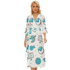 Pattern Business Graphics Seamless Midsummer Wrap Dress by Wegoenart