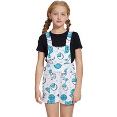 Pattern Business Graphics Seamless Kids  Short Overalls by Wegoenart