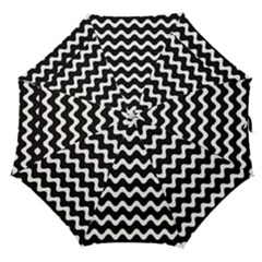 Illustration Black White Wave Pattern Wavy Halftone Straight Umbrellas by Wegoenart