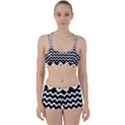 Illustration Black White Wave Pattern Wavy Halftone Perfect Fit Gym Set View1