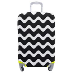 Illustration Black White Wave Pattern Wavy Halftone Luggage Cover (medium) by Wegoenart