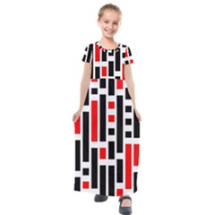 Illustration Background Geometric Pattern Kids  Short Sleeve Maxi Dress by Wegoenart