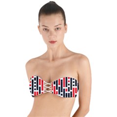 Illustration Background Geometric Pattern Twist Bandeau Bikini Top by Wegoenart