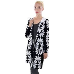 Illustration Floral Pattern Floral Background Hooded Pocket Cardigan by Wegoenart