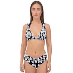 Illustration Floral Pattern Floral Background Double Strap Halter Bikini Set by Wegoenart