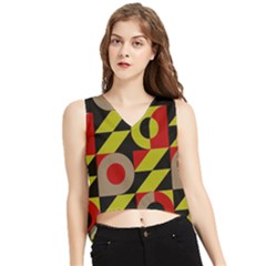 Illustration Background Pattern Texture Design V-neck Cropped Tank Top