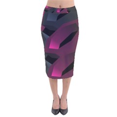 Illustration Hexagon Geometric Art Design Velvet Midi Pencil Skirt by Wegoenart