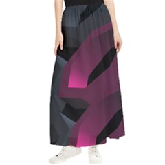 Illustration Hexagon Geometric Art Design Maxi Chiffon Skirt by Wegoenart