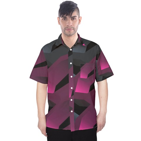 Illustration Hexagon Geometric Art Design Men s Hawaii Shirt by Wegoenart