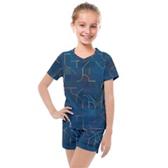 Illustration Abstract Art Artistic Celebration Kids  Mesh Tee And Shorts Set